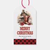 Rustic cowboy Christmas tag editable with custom ギフトタグ (裏面)