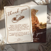  Rustic Cowboy Hat Photo Graduation Party Script サンキューカード