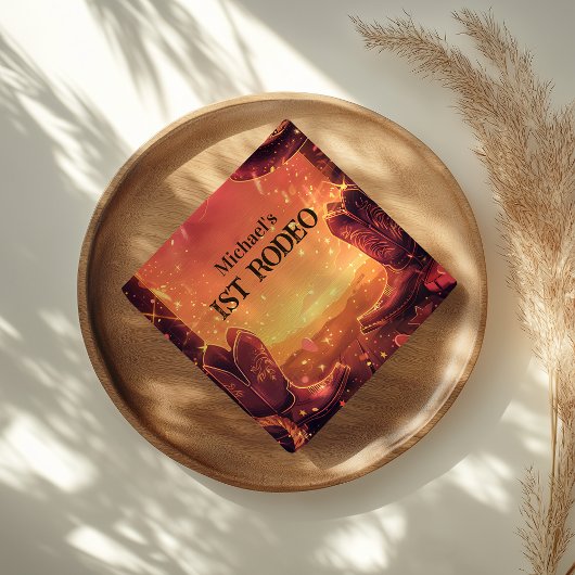 Rustic Cowboy Rodeo 1st Birthday スタンダードカクテルナプキン