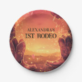 Rustic Cowboy Rodeo 1st Birthday ペーパープレート (正面)