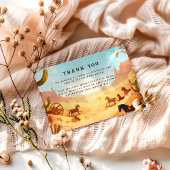 Rustic Cowboy Rodeo 1st Birthday Celebration サンキューカード