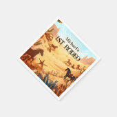 Rustic Cowboy Rodeo 1st Birthday Celebration スタンダードカクテルナプキン (角)