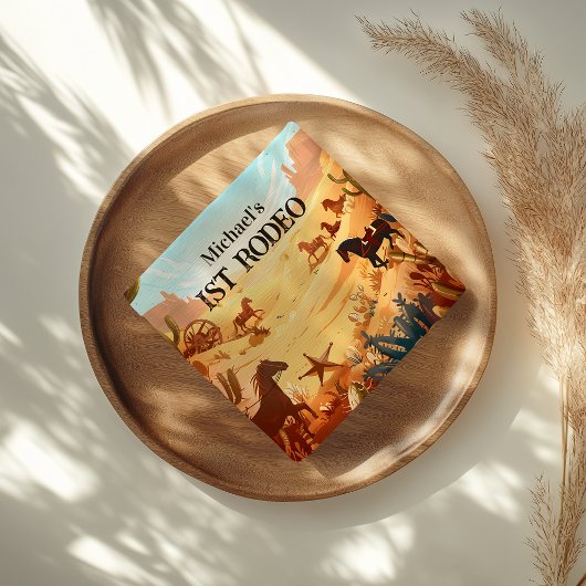 Rustic Cowboy Rodeo 1st Birthday Celebration スタンダードカクテルナプキン