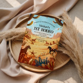 Rustic Cowboy Rodeo 1st Birthday Celebration 招待状