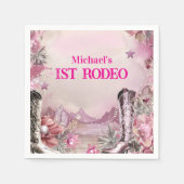 Rustic Cowboy Rodeo 1st Birthday Design スタンダードカクテルナプキン (正面)