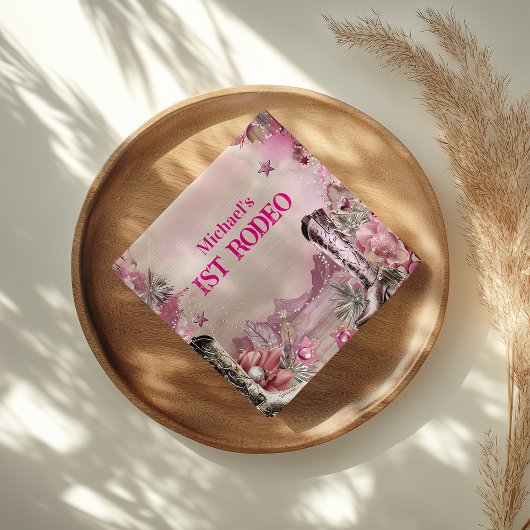 Rustic Cowboy Rodeo 1st Birthday Design スタンダードカクテルナプキン