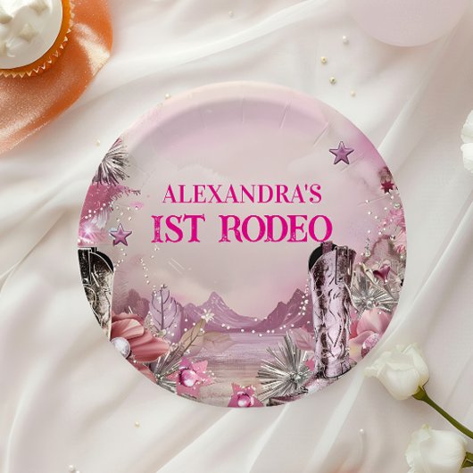 Rustic Cowboy Rodeo 1st Birthday Design ペーパープレート