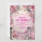 Rustic Cowboy Rodeo 1st Birthday Design 招待状 (正面)