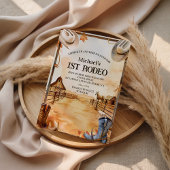 Rustic Cowboy Rodeo 1st Birthday Style 招待状