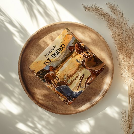 Rustic Cowboy Rodeo 1st Birthday Theme スタンダードカクテルナプキン