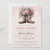 Rustic Cowgirl Boots Bridal Shower Invitation 招待状 (正面)