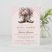 Rustic Cowgirl Boots Bridal Shower Invitation 招待状 (スタンド正面)