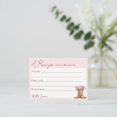 Rustic Cowgirl Bridal Shower Recipe Card Insert エンクロージャーカード (スタンド正面)
