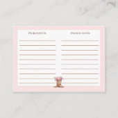 Rustic Cowgirl Bridal Shower Recipe Card Insert エンクロージャーカード (裏面)