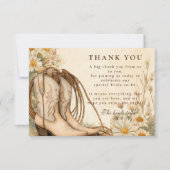 Rustic Cowgirl Daisy Bridal Shower サンキューカード (正面)