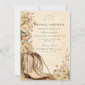 Rustic Cowgirl Daisy Bridal Shower 招待状 (正面)