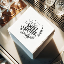 Rustic Cowgirl Floral Sweet Sixteen Birthday Party スタンダードカクテルナプキン