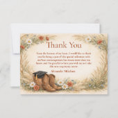 Rustic Cowgirl Graduation Party サンキューカード (正面)
