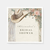 Rustic Cowgirl Hat Floral Bridal Shower スタンダードカクテルナプキン (正面)
