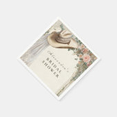 Rustic Cowgirl Hat Floral Bridal Shower スタンダードカクテルナプキン (角)