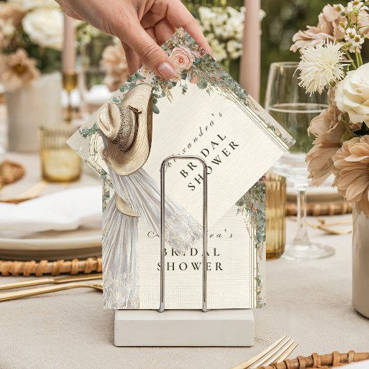 Rustic Cowgirl Hat Floral Bridal Shower スタンダードカクテルナプキン