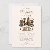 Rustic Cowgirl Howdy Western Christmas 招待状 (正面)