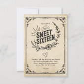 Rustic Cowgirl Sweet Sixteen Photo サンキューカード (正面)