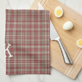 Rustic Cranberry, Dark Tan & White Plaid Kitchen  キッチンタオル (四つ折り)