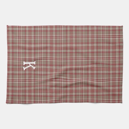 Rustic Cranberry, Dark Tan & White Plaid Kitchen  キッチンタオル (横)