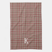 Rustic Cranberry, Dark Tan & White Plaid Kitchen  キッチンタオル (縦)