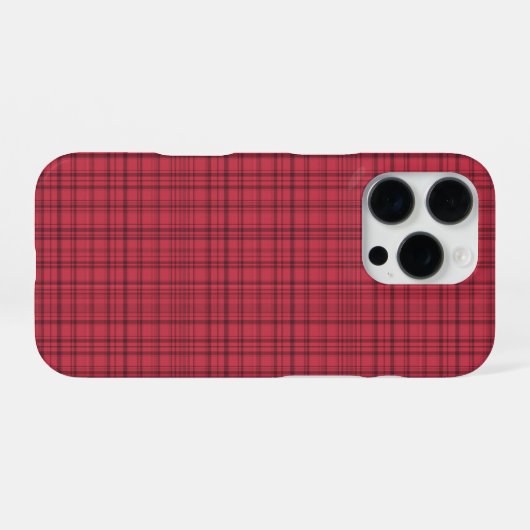 Rustic Cranberry Red and Maroon Plaid iPhoneケース (裏面横)