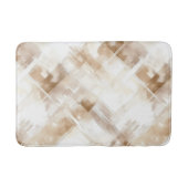 Rustic Cream Brown Stripes Birthday バスマット (正面)