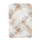 Rustic Cream Brown Stripes Birthday バスマット (正面縦)