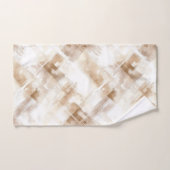 Rustic Cream Brown Stripes Bridal Shower バスタオルセット (ハンドタオル)