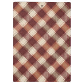 Rustic Cream Orange Rust Red Plaid Pattern クリップボード (裏面)