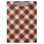 Rustic Cream Orange Rust Red Plaid Pattern クリップボード (正面)