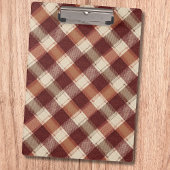 Rustic Cream Orange Rust Red Plaid Pattern クリップボード