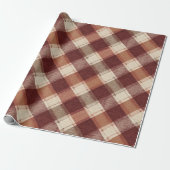 Rustic Cream Orange Rust Red Plaid Pattern ラッピングペーパー (アンロールド)