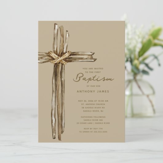 Rustic Cross Baptism 招待状 (スタンド正面)
