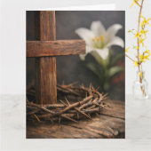 Rustic Cross & Lily カード (黄色い花)