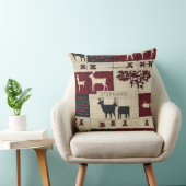 Rustic Cross-Stitch Patchwork | Folk Holiday Motif クッション (椅子)