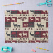 Rustic Cross-Stitch Patchwork | Folk Holiday Motif 薄葉紙 (クラフト)