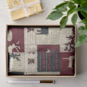 Rustic Cross-Stitch Patchwork | Folk Holiday Motif 薄葉紙 (ギフト)