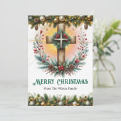 Rustic Cross with Wreath Christmas  シーズンカード (スタンド正面)