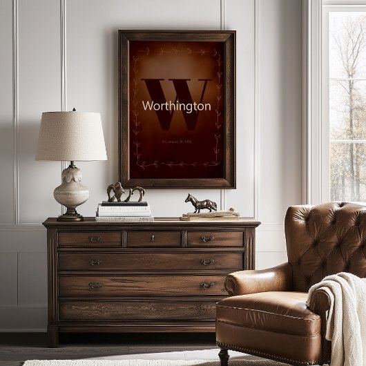 Rustic Custom Family Last Name Cowboy Decor ポスター