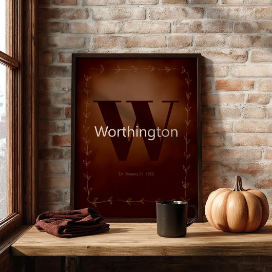 Rustic Custom Family Last Name Cowboy Decor ポスター