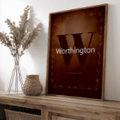 Rustic Custom Family Last Name Cowboy Decor ポスター