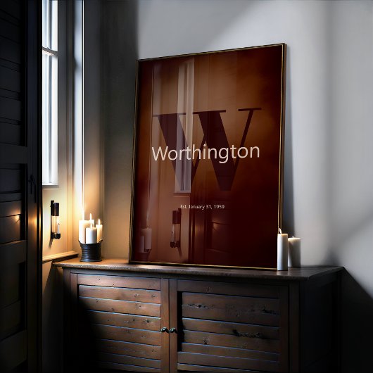 Rustic Custom Family Last Name Cowboy Decor ポスター