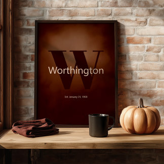 Rustic Custom Family Last Name Cowboy Decor ポスター