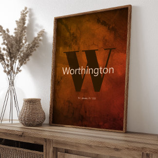 Rustic Custom Last Name Western Farmhouse ポスター